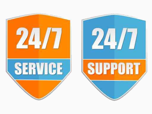 Two emergency service support badges on a white background.
