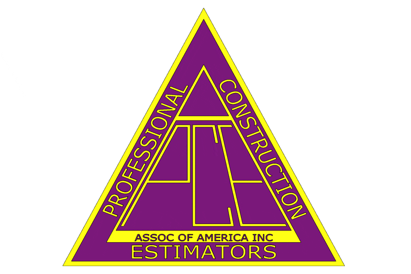 The logo for the association of construction estimators, incorporating a sleek and modern design with a touch of metal.