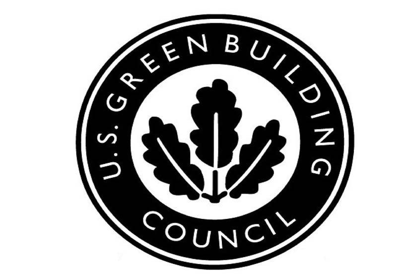 The U.S. Green Building Council logo is designed with a sleek metallic appearance, showcasing the organization's commitment to sustainability and environmental responsibility.
