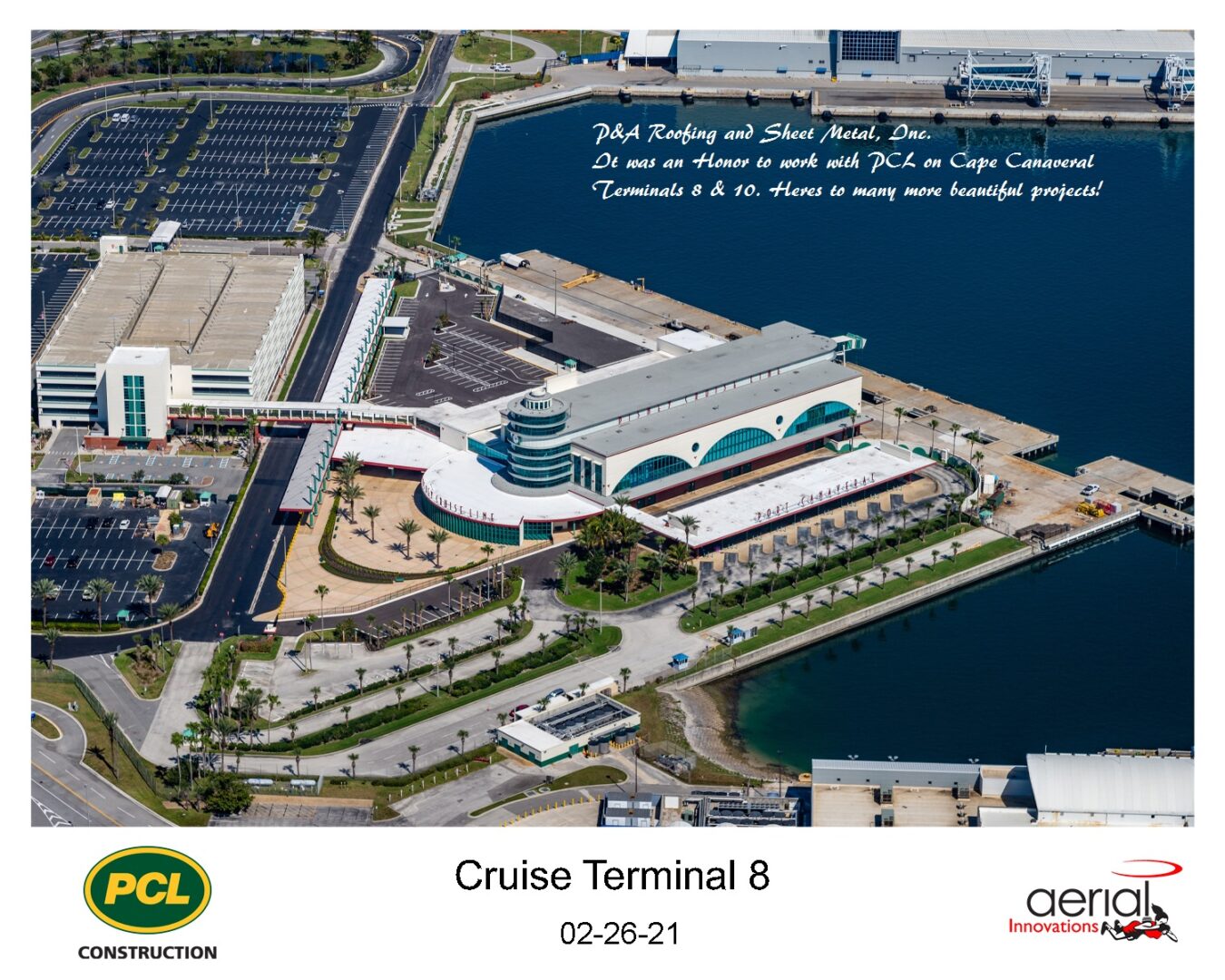 An aerial view of the cruise terminal 6, showcasing past projects.