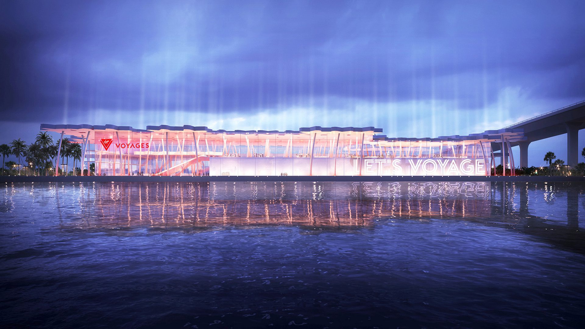 A rendering of a building in the water from past projects.